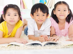 preschool kids studying